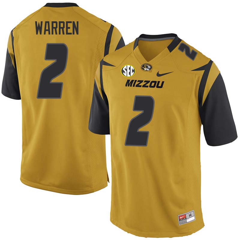Men #2 TJ Warren Missouri Tigers College Football Jerseys Sale-Yellow - Click Image to Close